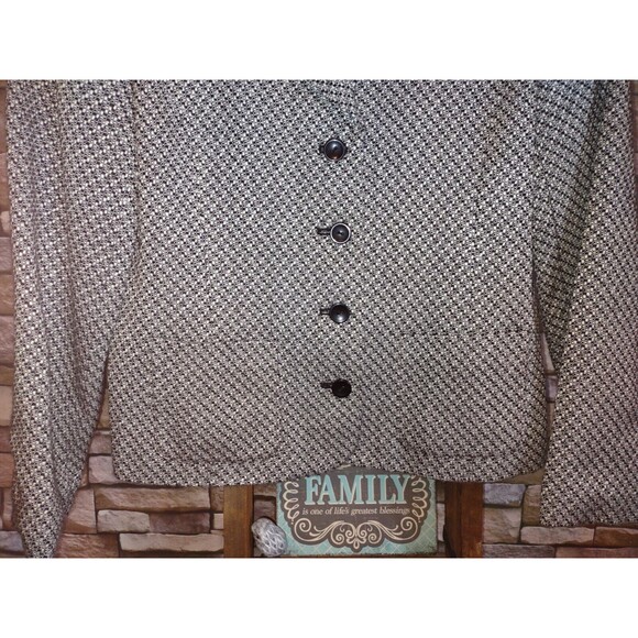 Sz 8 Vintage Norton McNaughton Women's Blazer Black & White Houndstooth - Picture 2 of 6